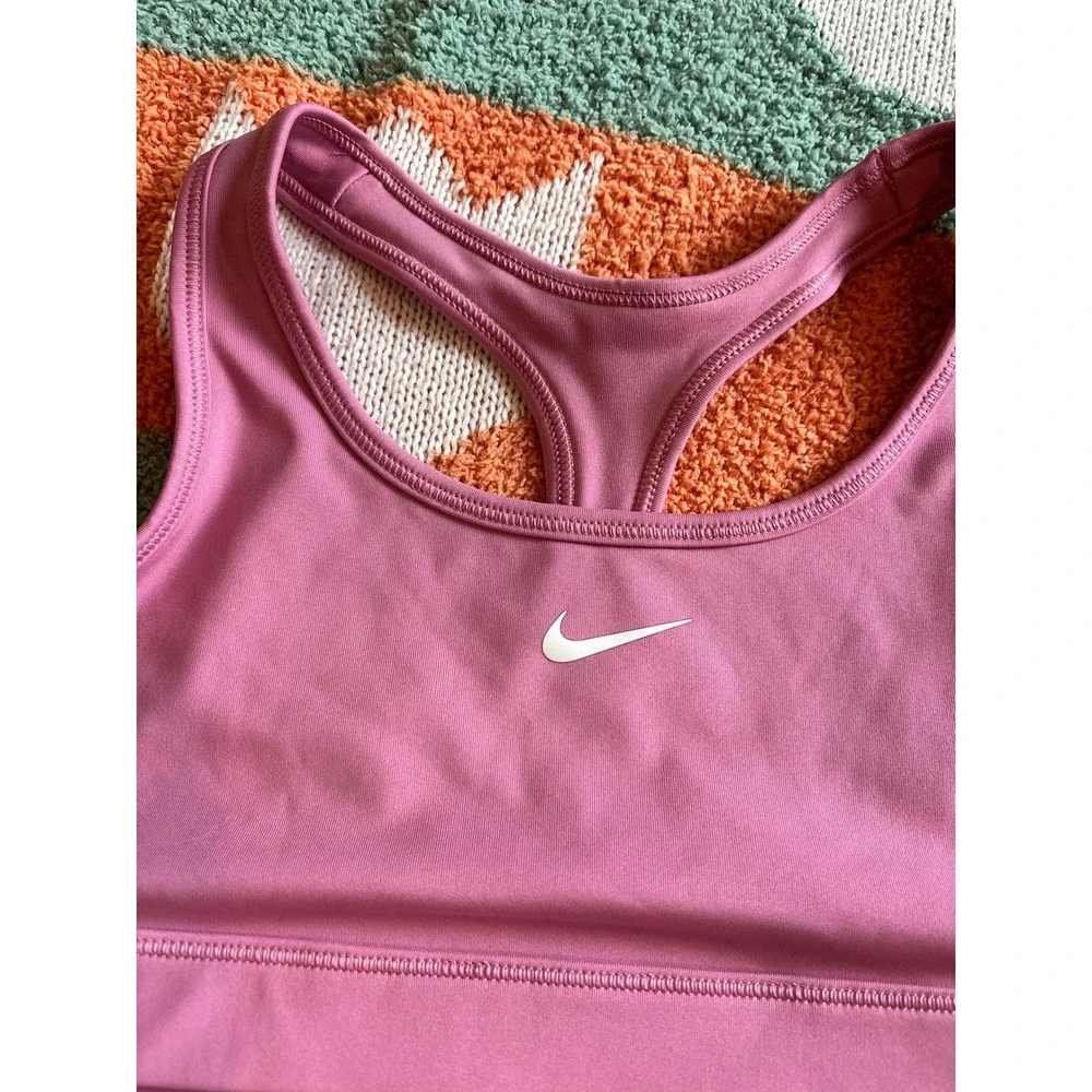 Nike Girls Swoosh Sports Bra Pink Medium Support Racerback Size XL